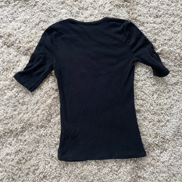 Express Ribbed Pearl Inset Tee, S - Picture 3 of 3